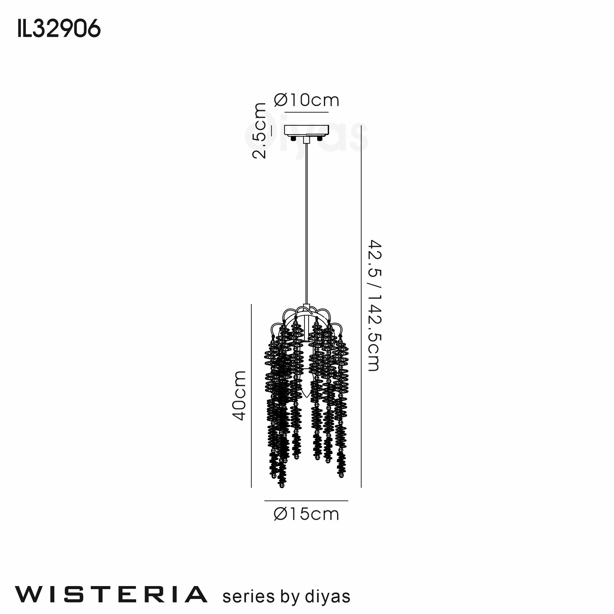 IL32906  Wisteria Pendant 1 Light Polished Nickel